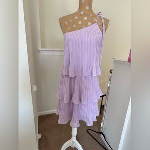 Elegant Lilac One-Shoulder Dress